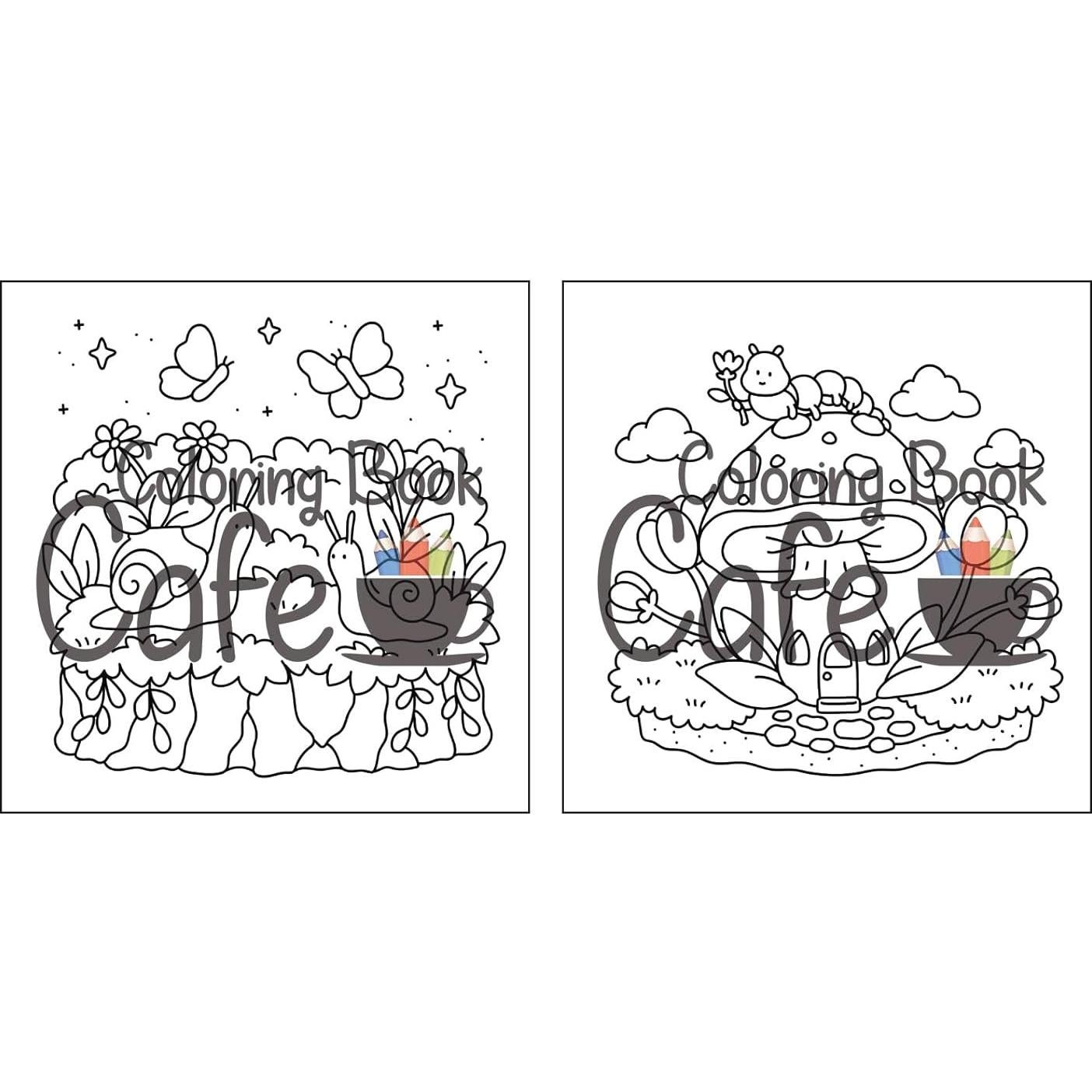 Tiny Gardens: Cute & Comfy Coloring Book for Adults and Teens Featuring Adorable Garden Scenes