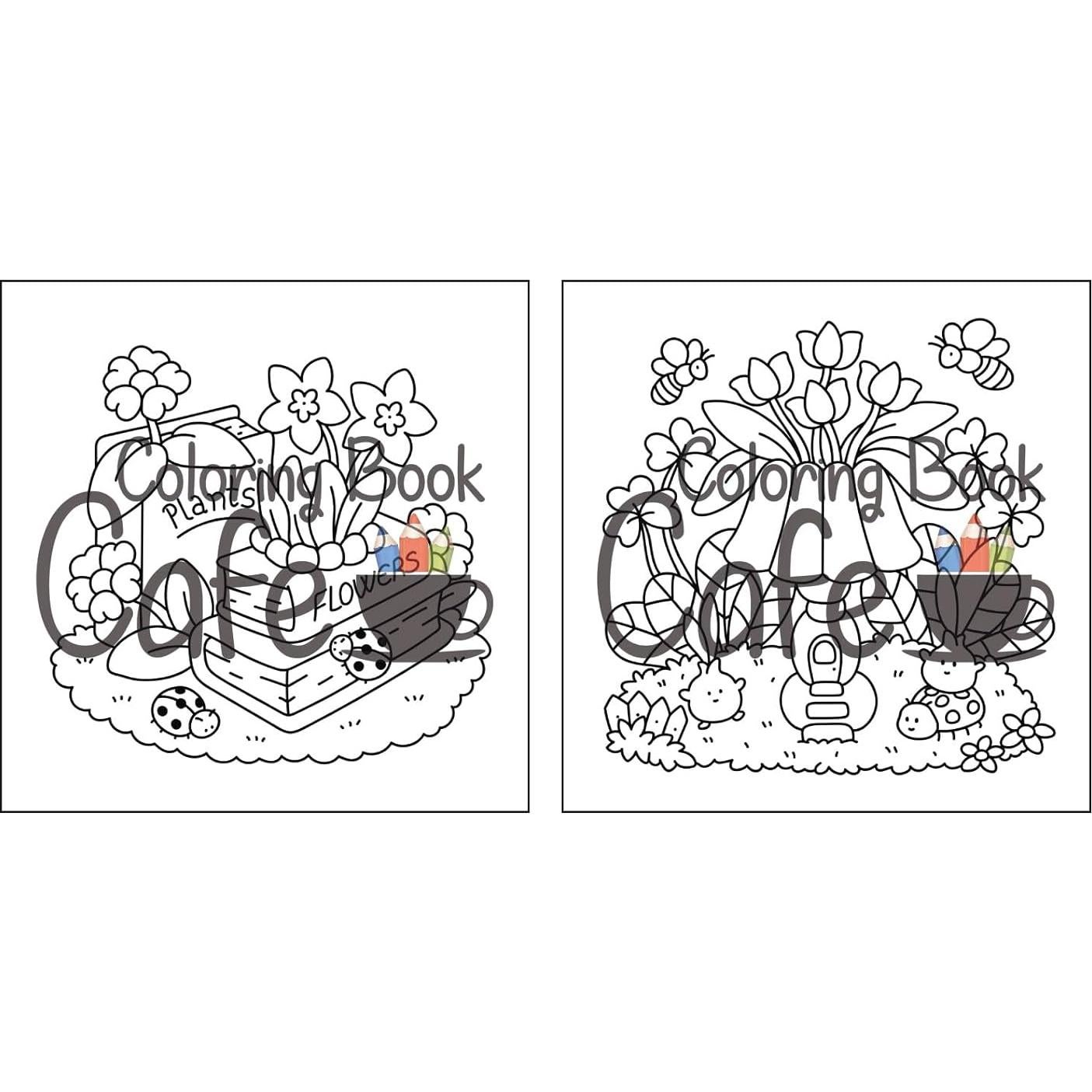 Tiny Gardens: Cute & Comfy Coloring Book for Adults and Teens Featuring Adorable Garden Scenes