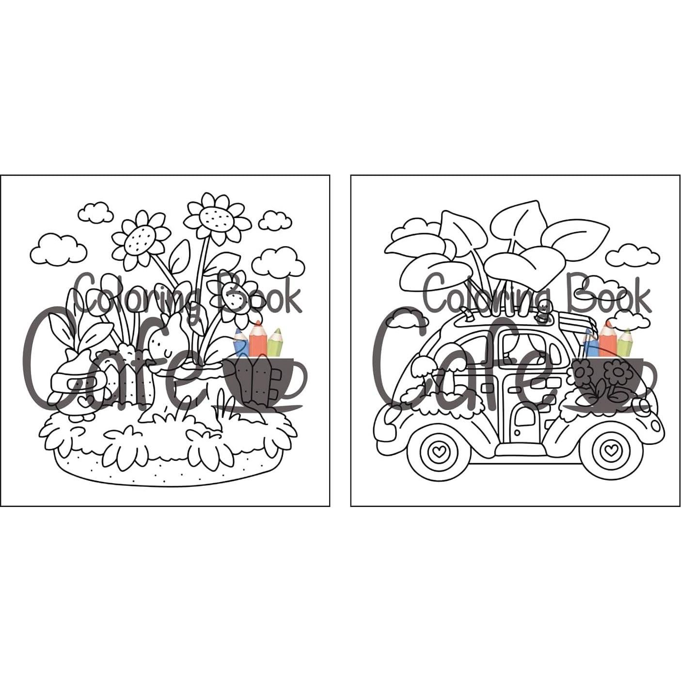 Tiny Gardens: Cute & Comfy Coloring Book for Adults and Teens Featuring Adorable Garden Scenes