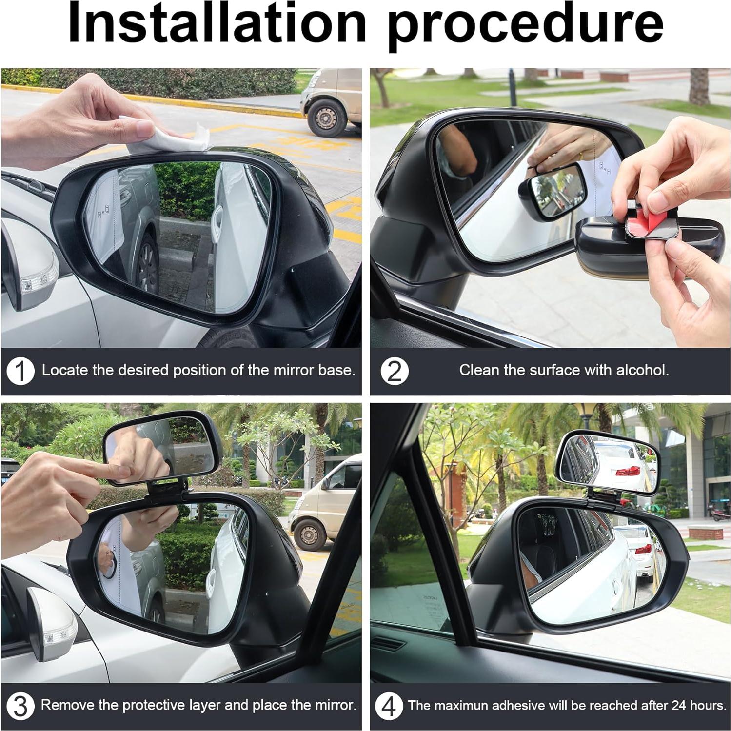 Espejo de Punto Ciego LivTee Ajustable HD Universal Negro