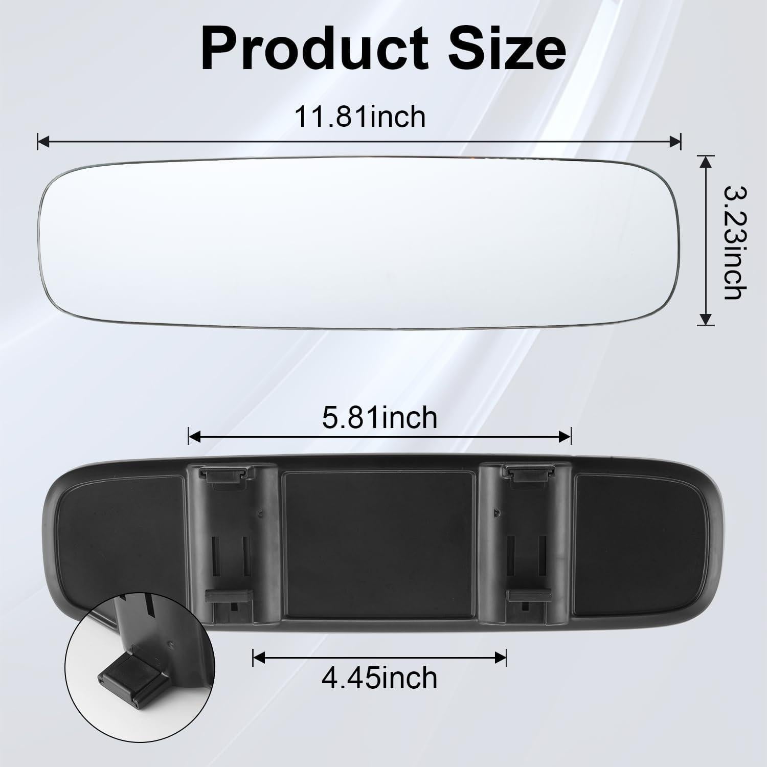 Espejo Retrovisor Panorámico LivTee 30x8.2cm Convexo Sin Marco
