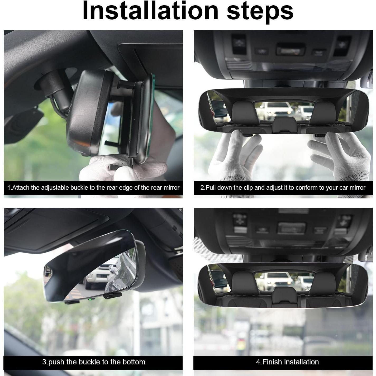 Espejo Retrovisor Panorámico LivTee 30x8.2cm Convexo Sin Marco