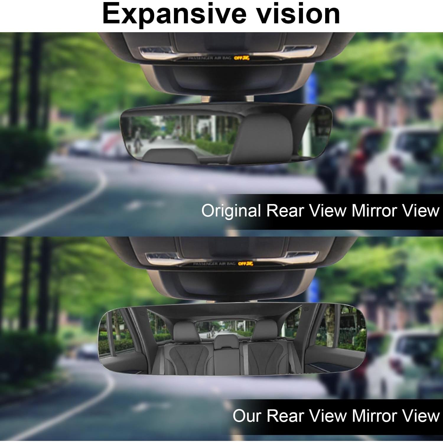 Espejo Retrovisor Panorámico LivTee 30x8.2cm Convexo Sin Marco