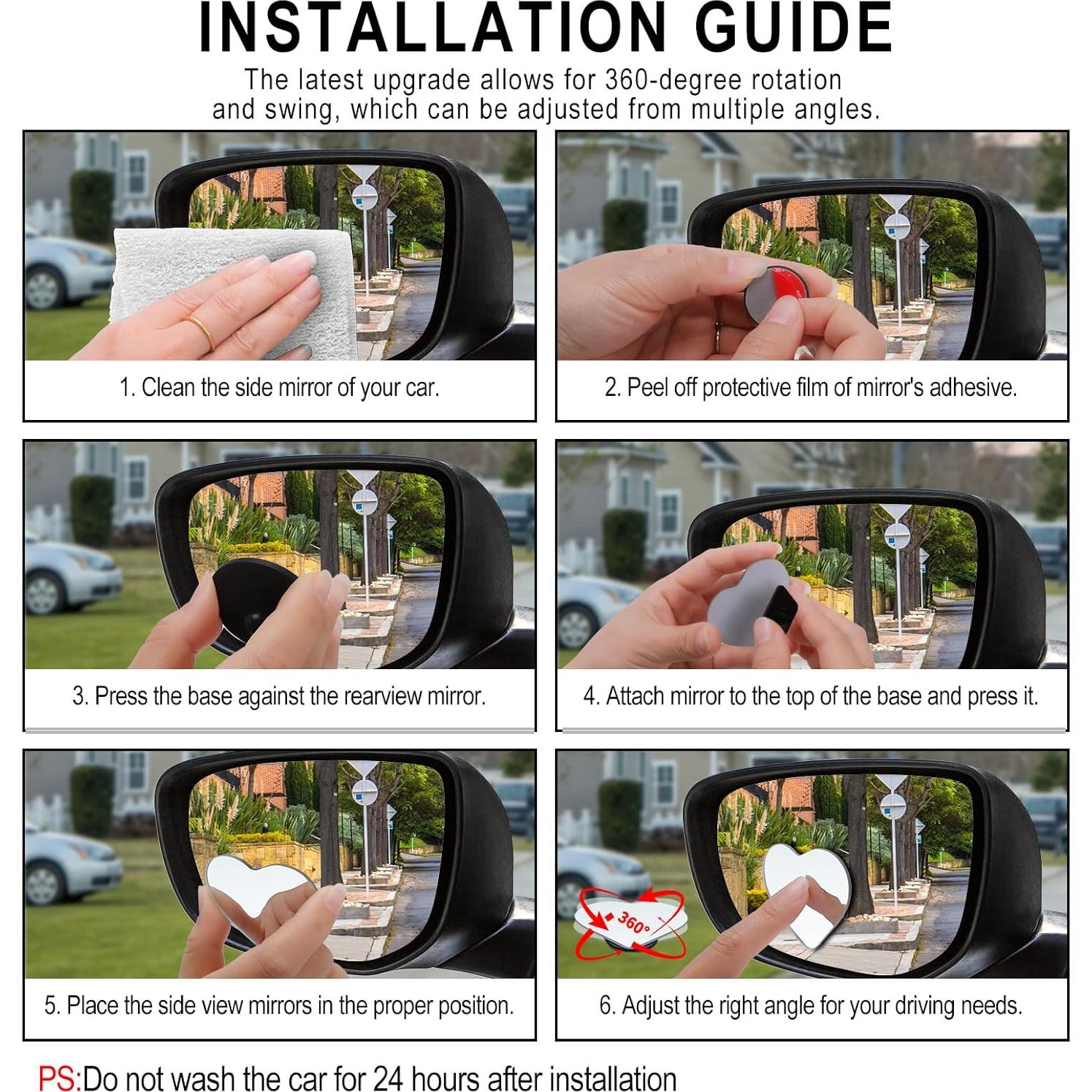 Espejos de Punto Ciego Genérico en Forma de Corazón - 6.35 cm