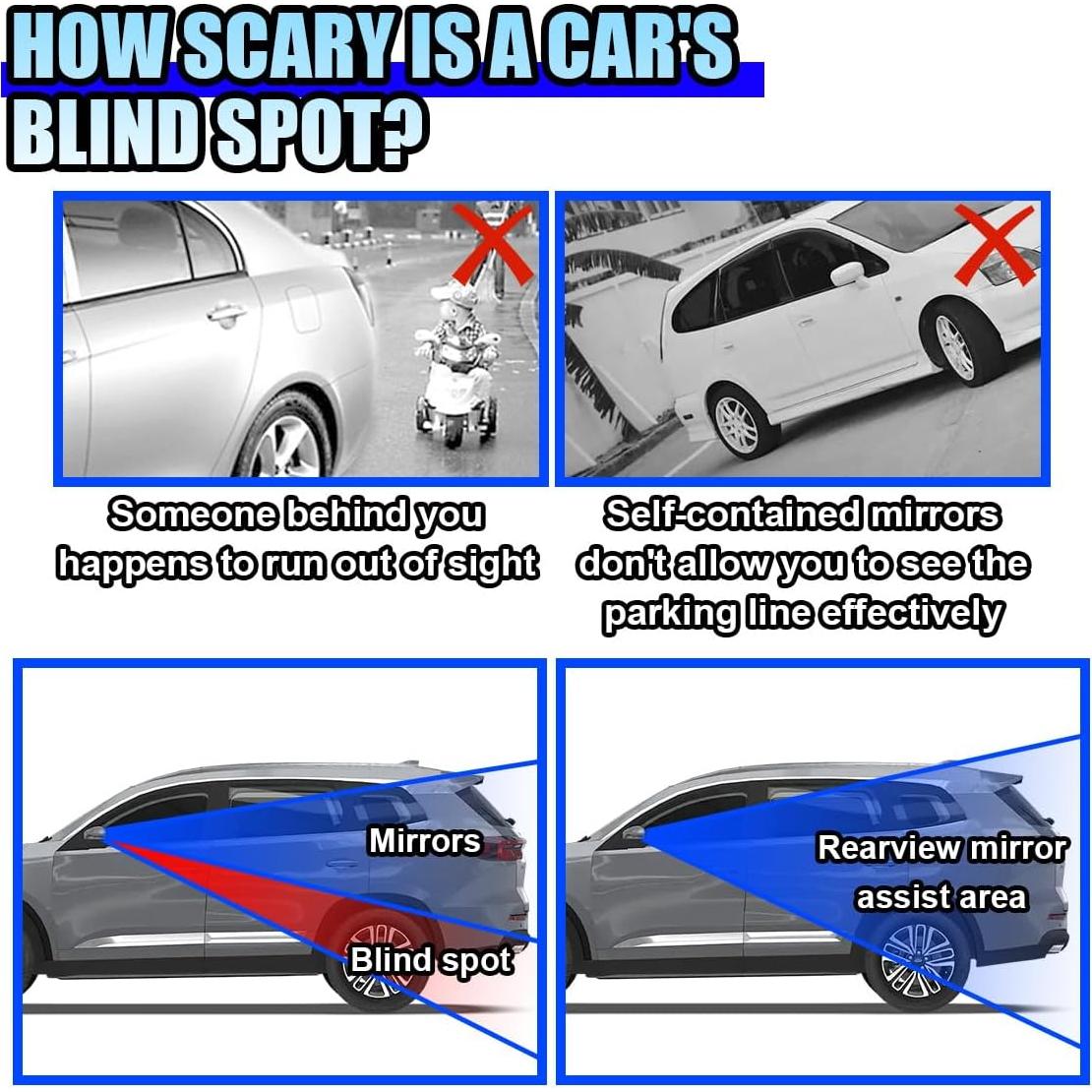 Espejo de Punto Ciego KITUREK Ajustable 9.34x3.51cm HD