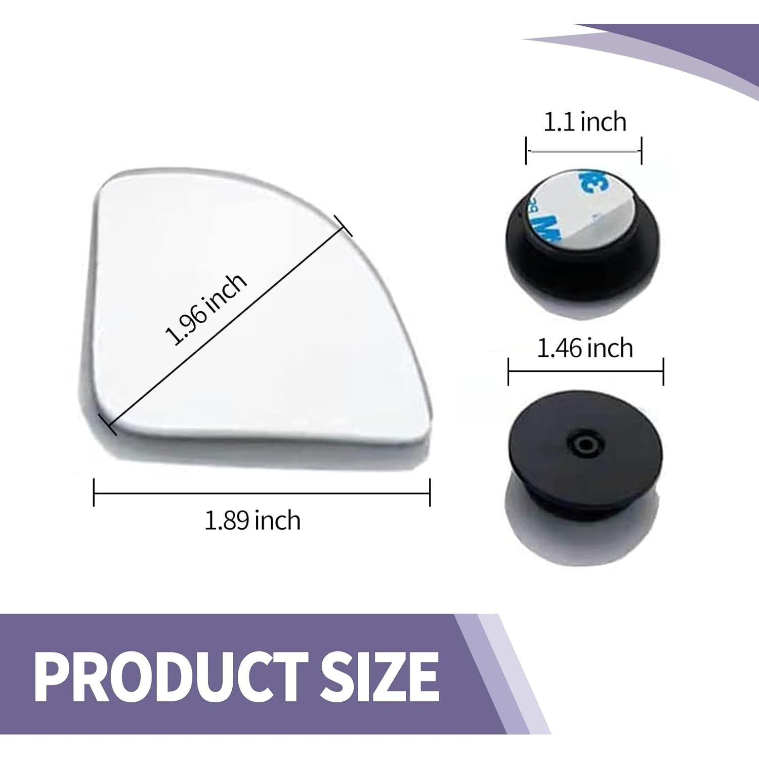 Espejos de Punto Ciego Leediga 2 Pcs Ajustables 4.57 cm