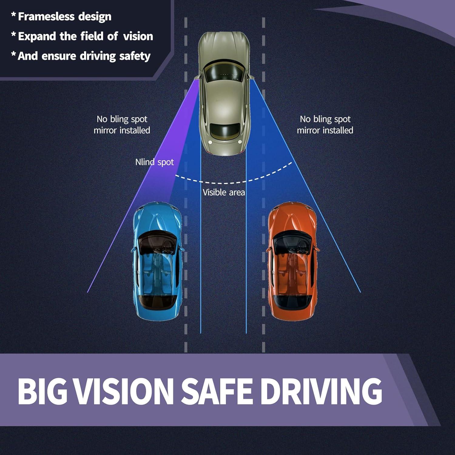 Espejos de Punto Ciego Leediga 2 Pcs Ajustables 4.57 cm