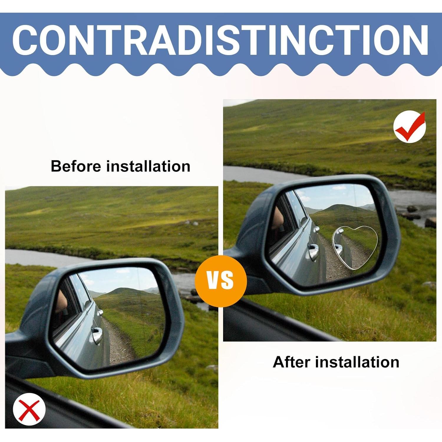 Espejos Convexos de Punto Ciego Piriuuo 2 Pcs 6x5cm Ajustables