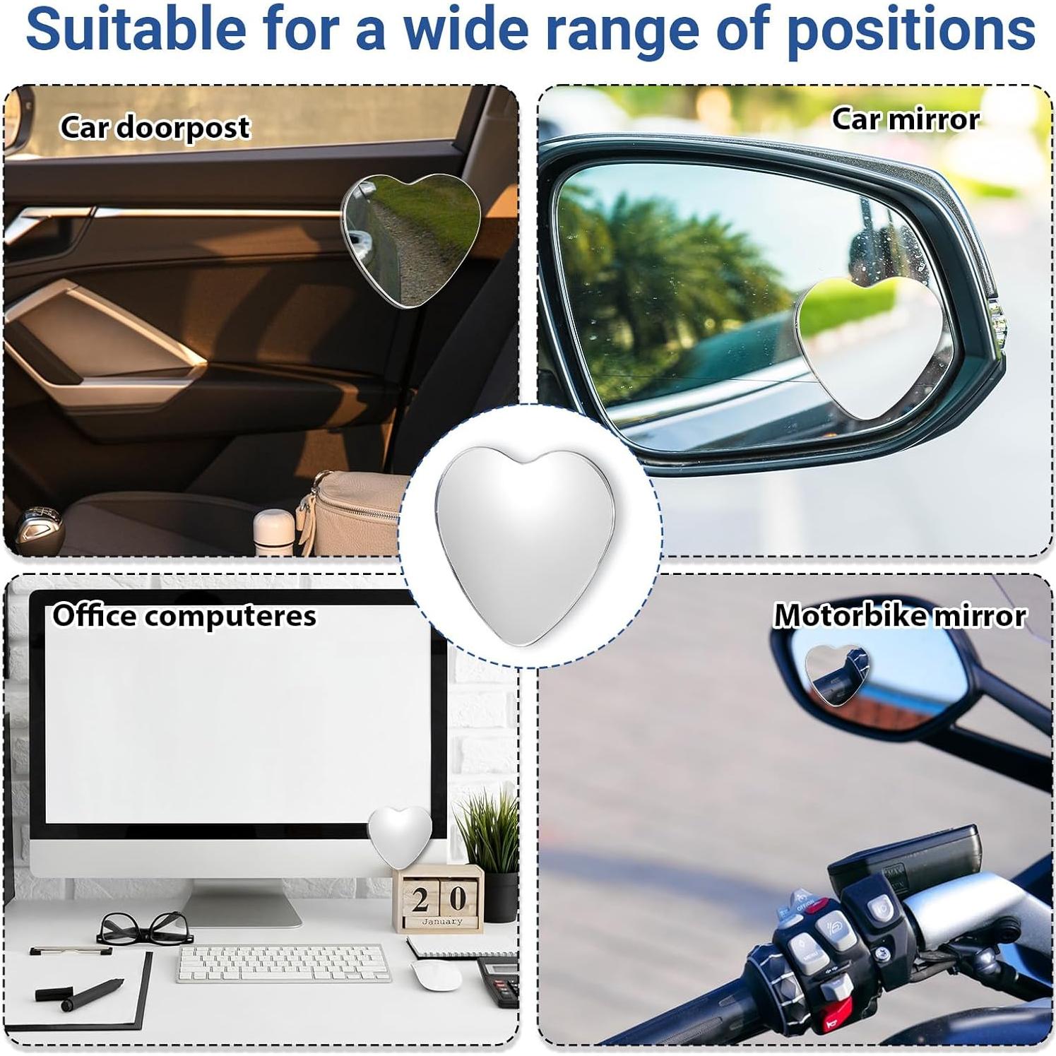 Espejos Convexos de Punto Ciego Piriuuo 2 Pcs 6x5cm Ajustables