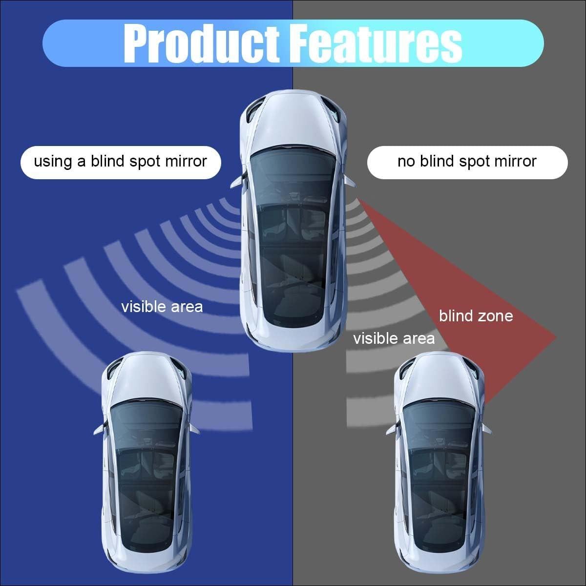 Espejos de Punto Ciego LHDOS 2 Piezas 6.02 cm Ajustables