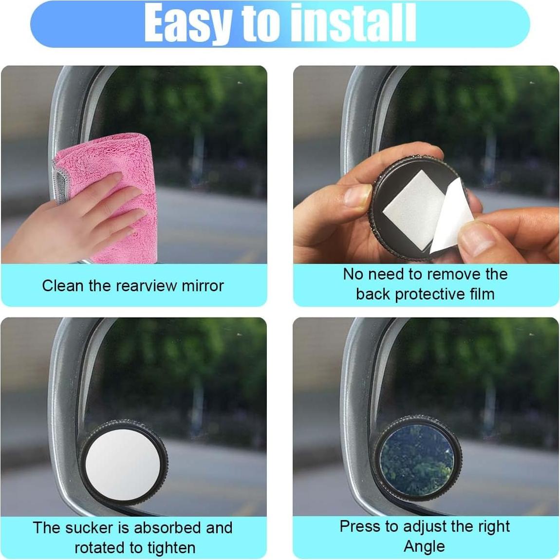 Espejos de Punto Ciego LHDOS 2 Piezas 6.02 cm Ajustables