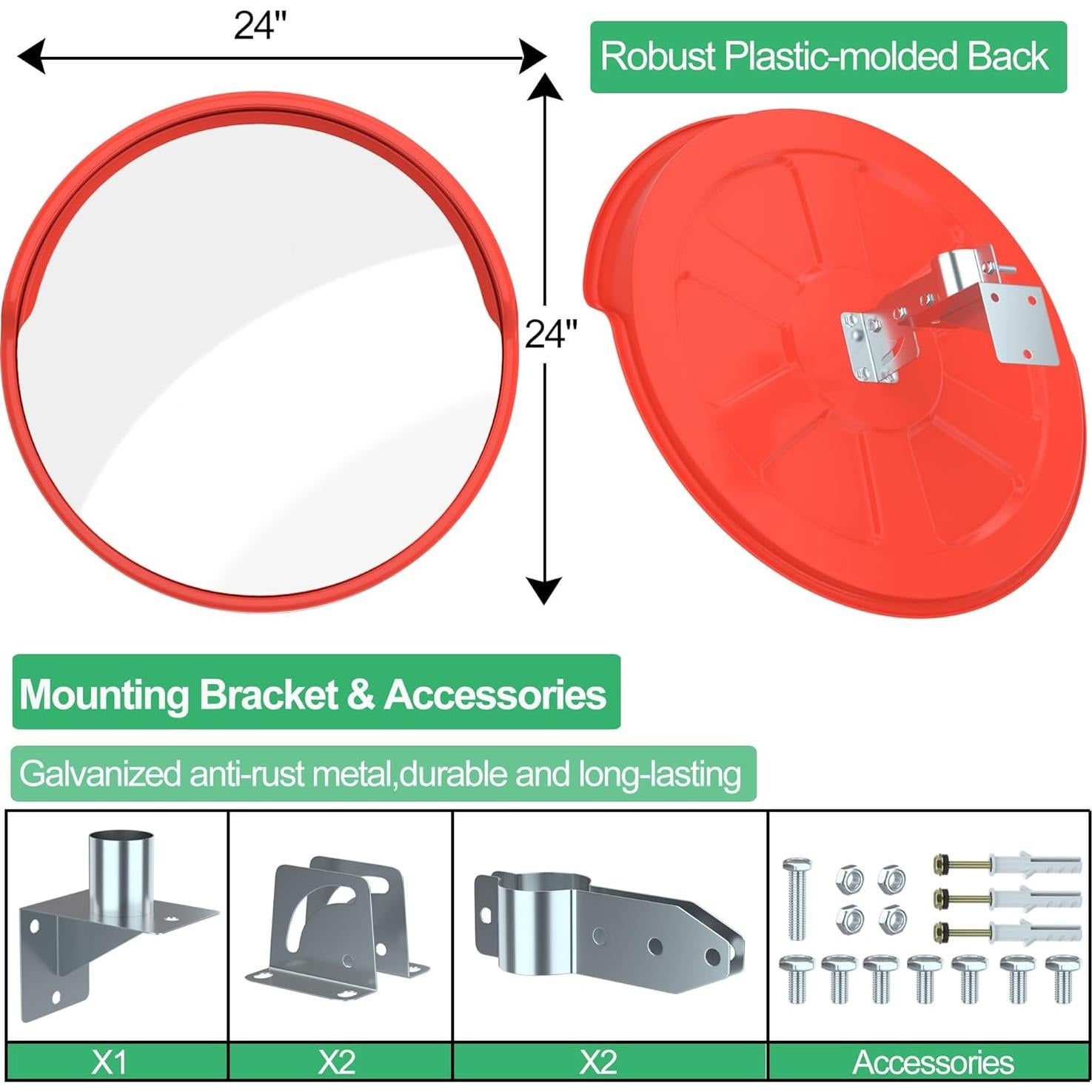 Espejo Convexo de Tráfico 61 cm - Seguridad y Visibilidad