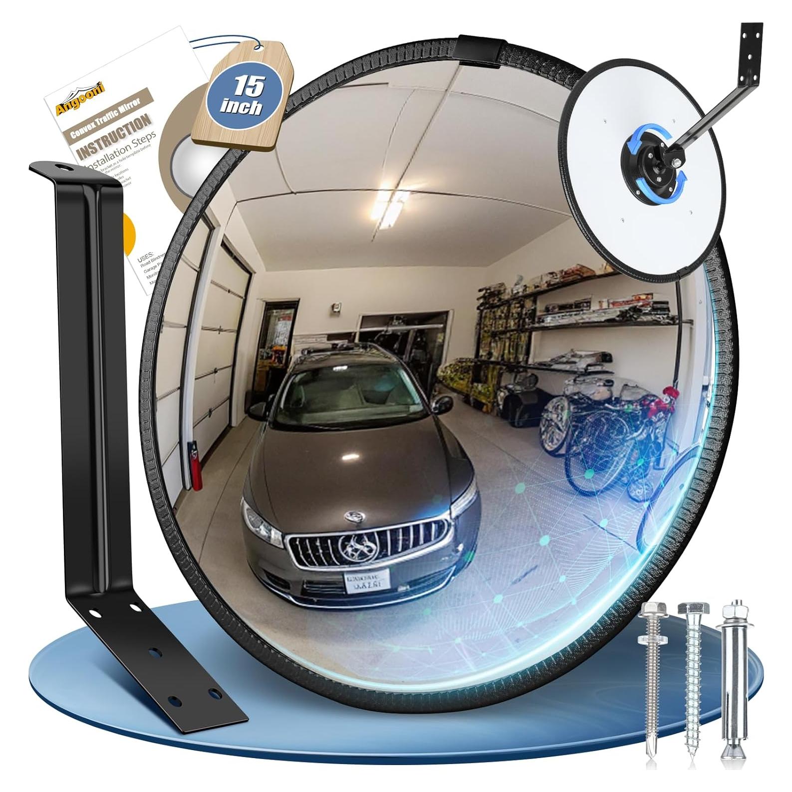 Espejo Convexo de Tráfico Angooni 38 cm Ajustable Seguridad