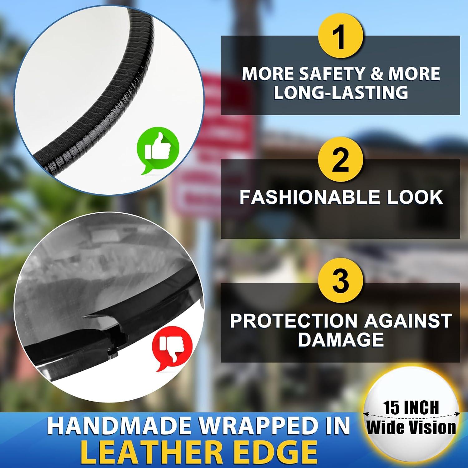 Espejo Convexo de Tráfico Angooni 38 cm Ajustable Seguridad