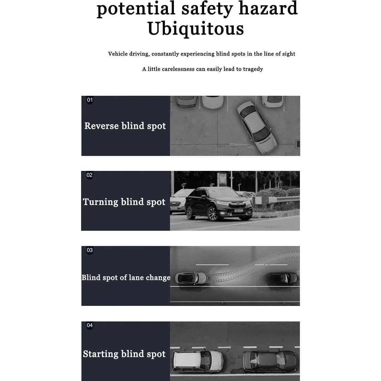 Espejo de Punto Ciego KARKOR Redondo HD Ajustable 360° - Paquete de 2