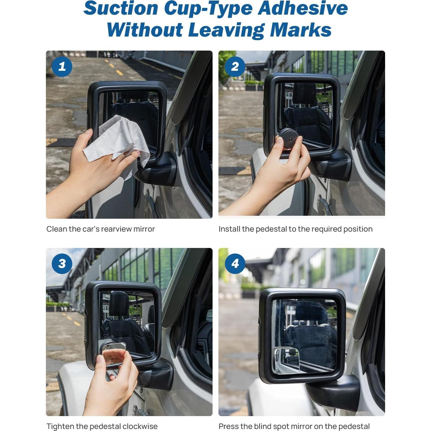 Espejos de Punto Ciego JOYTUTUS 2 Piezas Convexos Ajustables