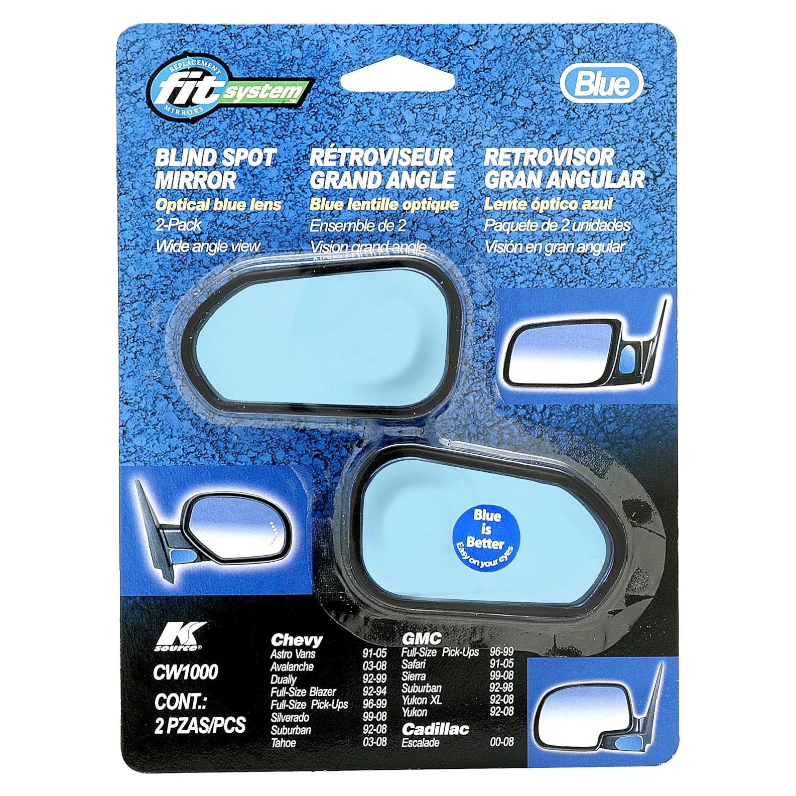 Espejo Convexo Fit System CW1000 Azul Personalizado - Par