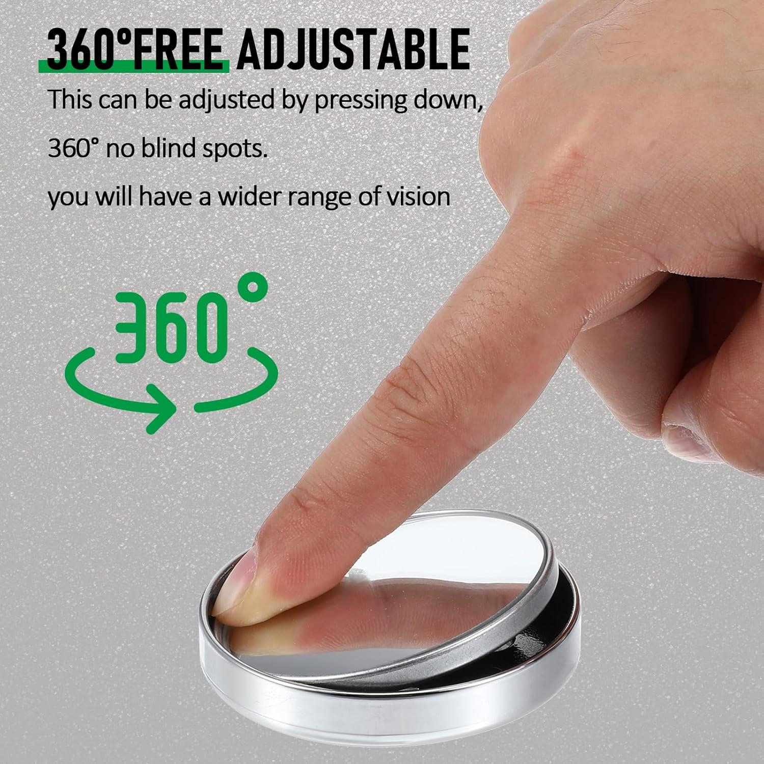 Espejos de Punto Ciego YBEATY 4 Pcs Ajustables ABS 5.9 cm