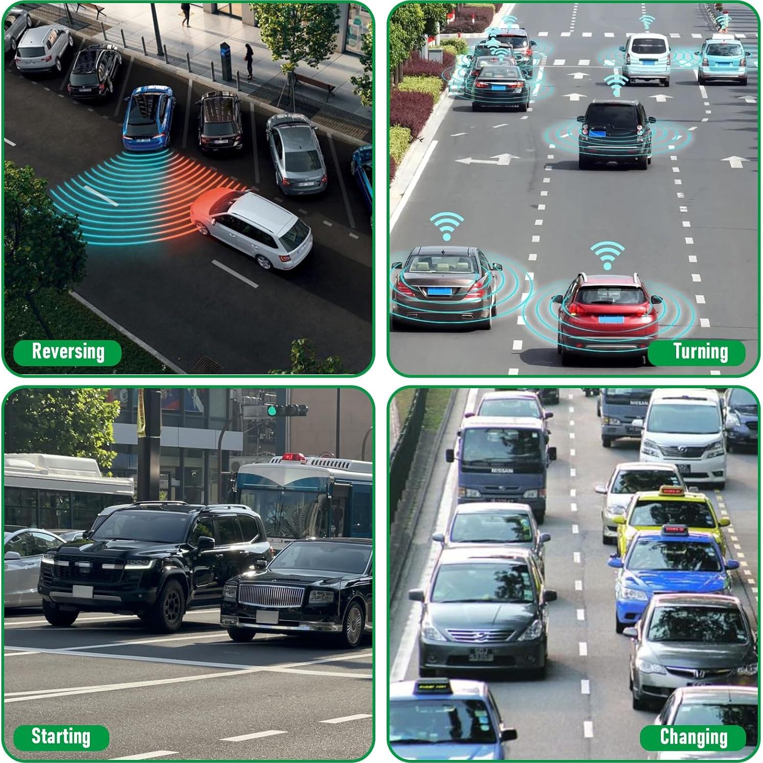 Espejos de Punto Ciego YBEATY 4 Pcs Ajustables ABS 5.9 cm