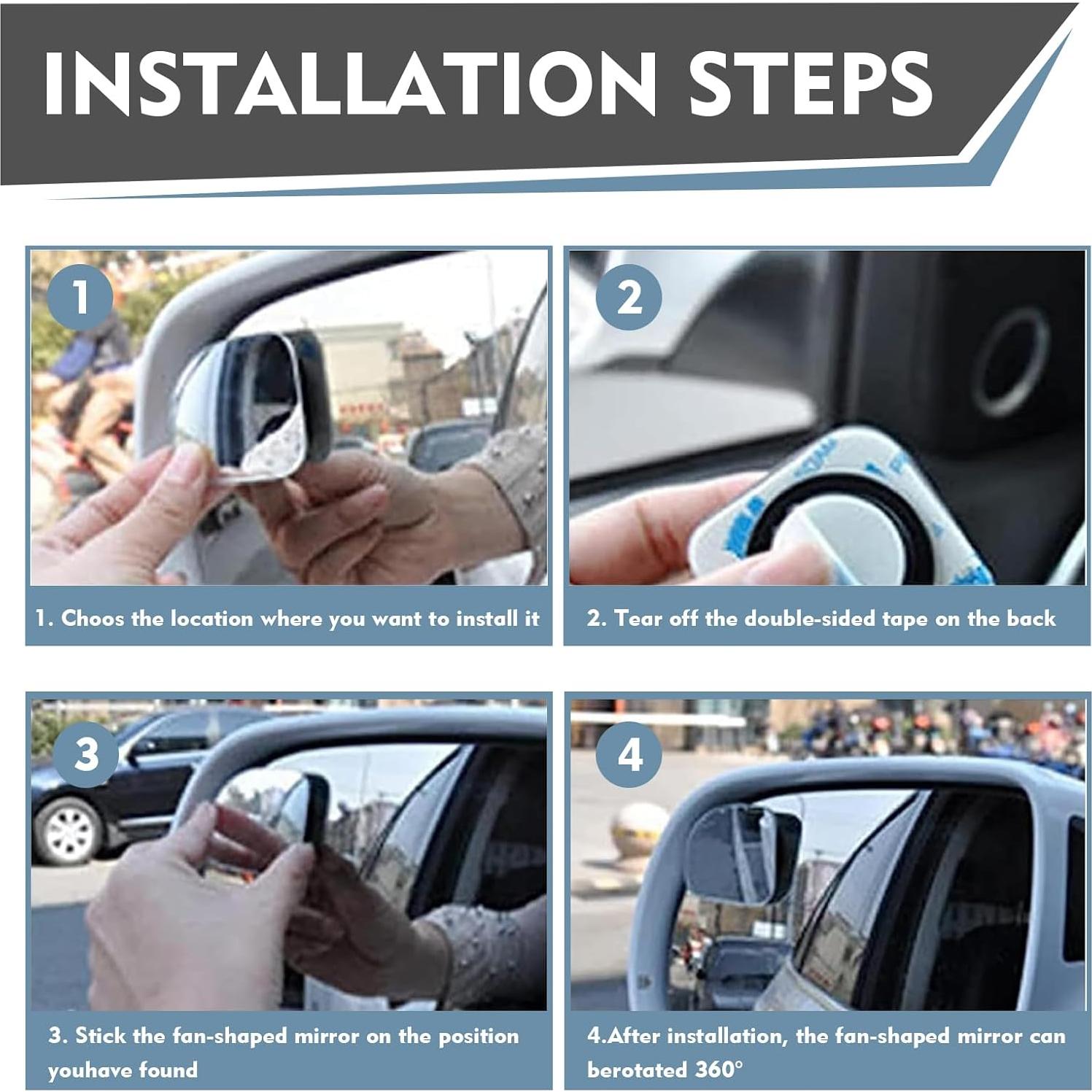 Espejos de Punto Ciego ijuicy ICYMDJ01 HD 2 Pcs Ajustables