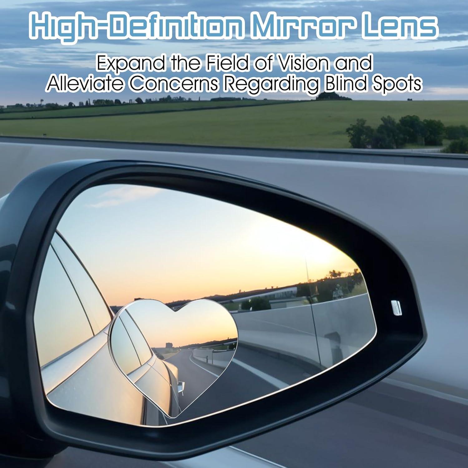 Espejos de Punto Ciego Larrel en Forma de Corazón - 2 Pcs