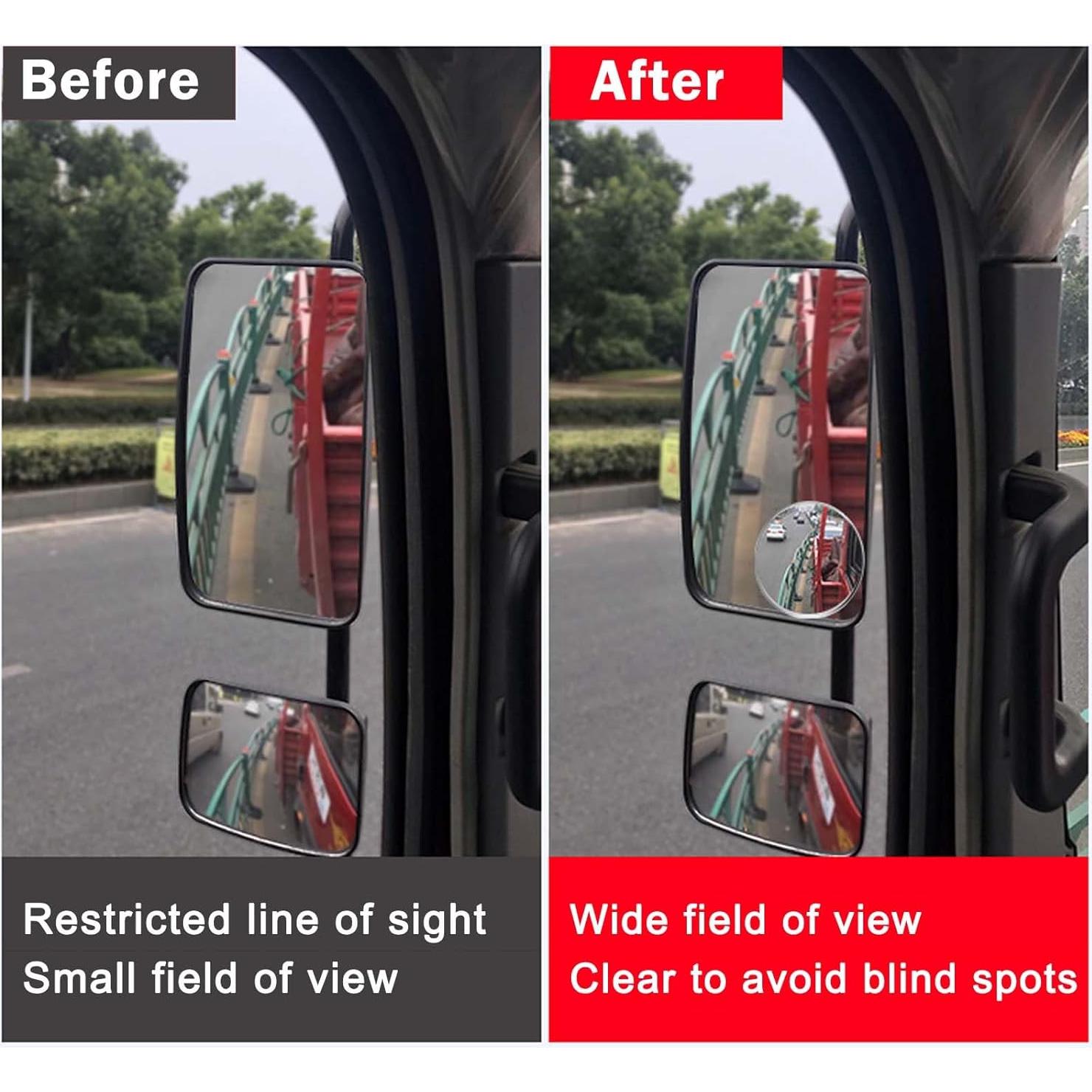 Espejo Convexo de Punto Ciego Z-oneMart 3 Pulgadas HD 2 Pcs