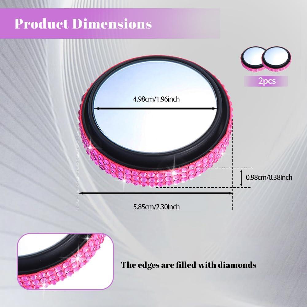 Espejo Convexo de Punto Ciego RGOAANC 5.84 cm Rosa 2 Pcs