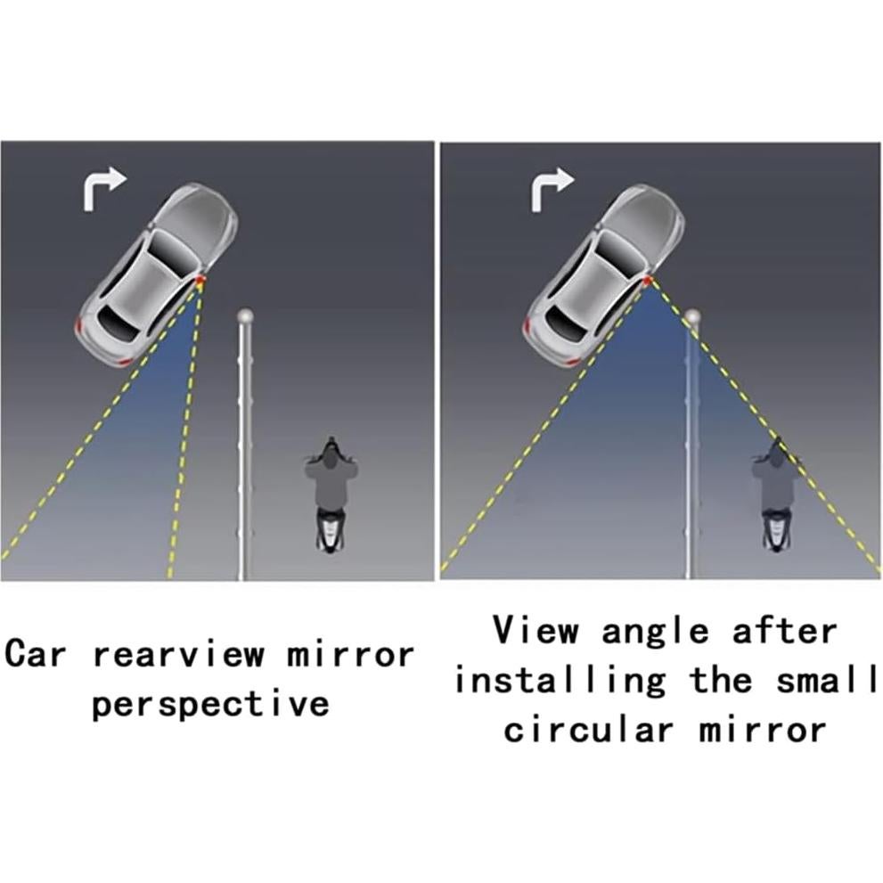 Espejo de Punto Ciego Much Hotter 5.08 cm Ajustable 360° - Paquete de 2