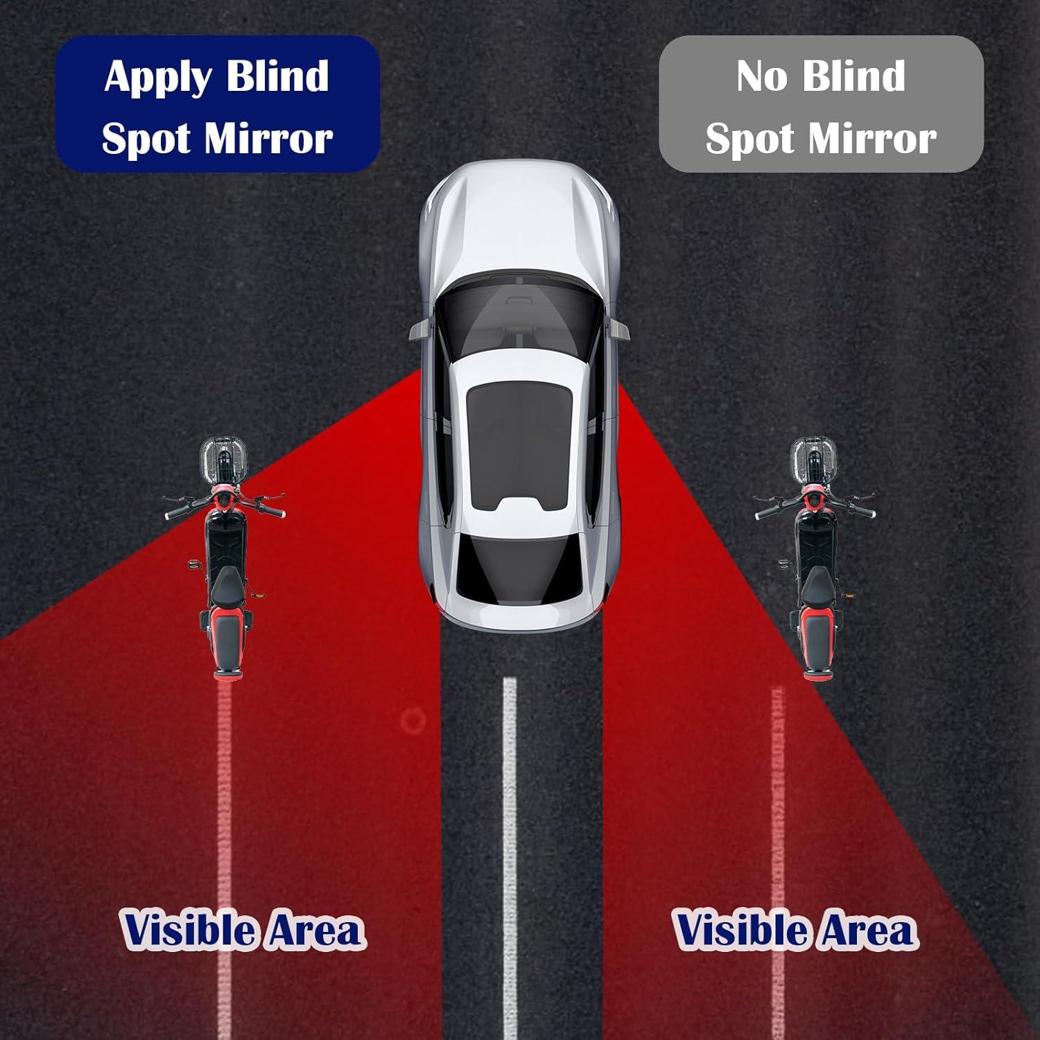 6 Espejos Redondos de Punto Ciego Tucnoeu 5 cm Ajustables
