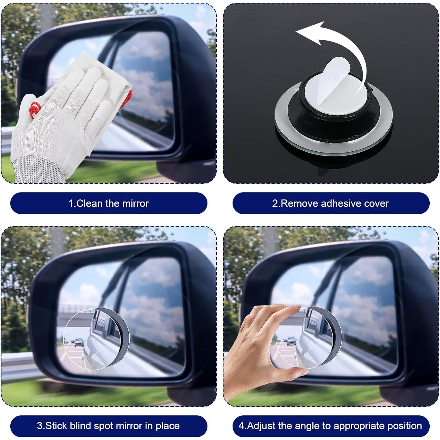 6 Espejos Redondos de Punto Ciego Tucnoeu 5 cm Ajustables