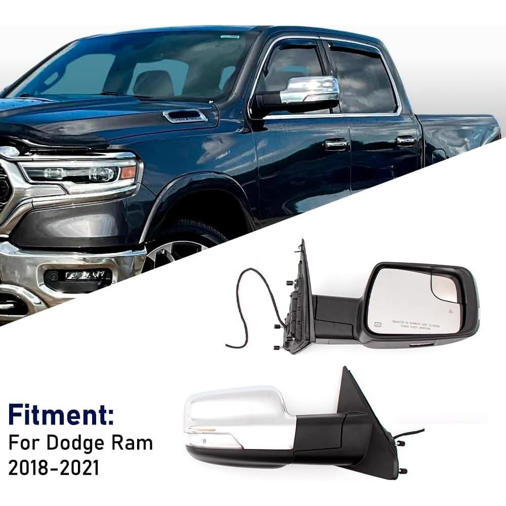 Espejo de Puerta Dodge Ram 2018-2021 HIGHTO Cromo Manual RH