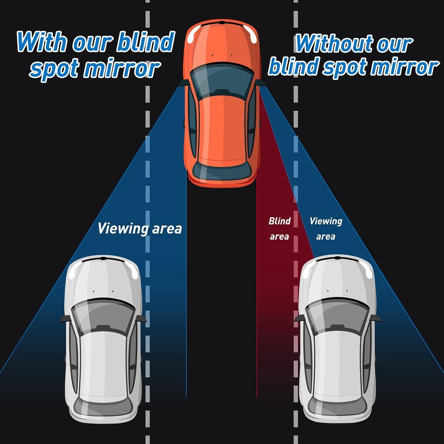 Espejos de Punto Ciego Tallew 4 Piezas Convexos 95x35mm