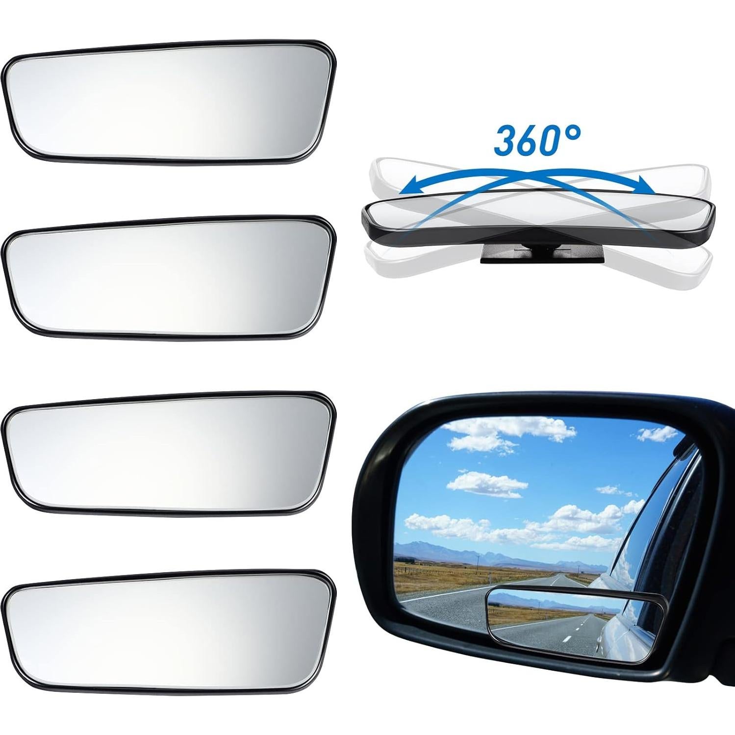 Espejos de Punto Ciego Tallew 4 Piezas Convexos 95x35mm