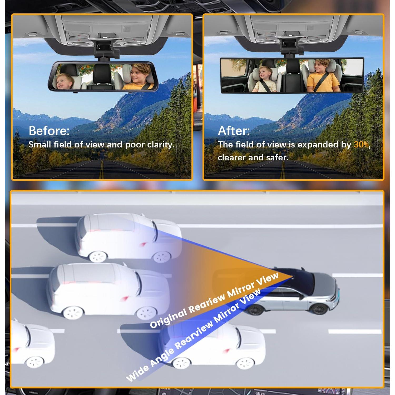 Espejo Retrovisor Panorámico Antideslumbrante HmmtyRack 30.48 cm