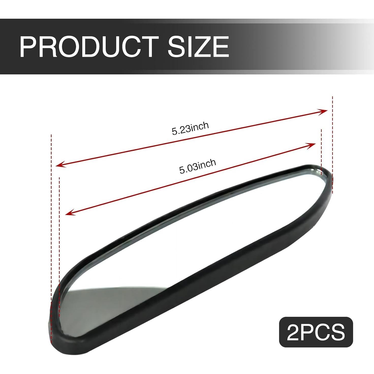 Espejo de Punto Ciego Jokormo 2 Pcs Convexo 13.3x3cm Ajustable