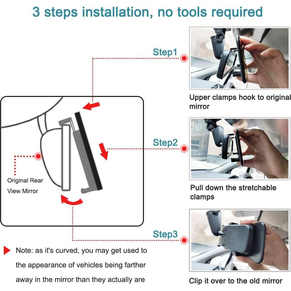 Espejo Retrovisor Interior Sin Marco SkycropHD 30 cm Antirreflejo