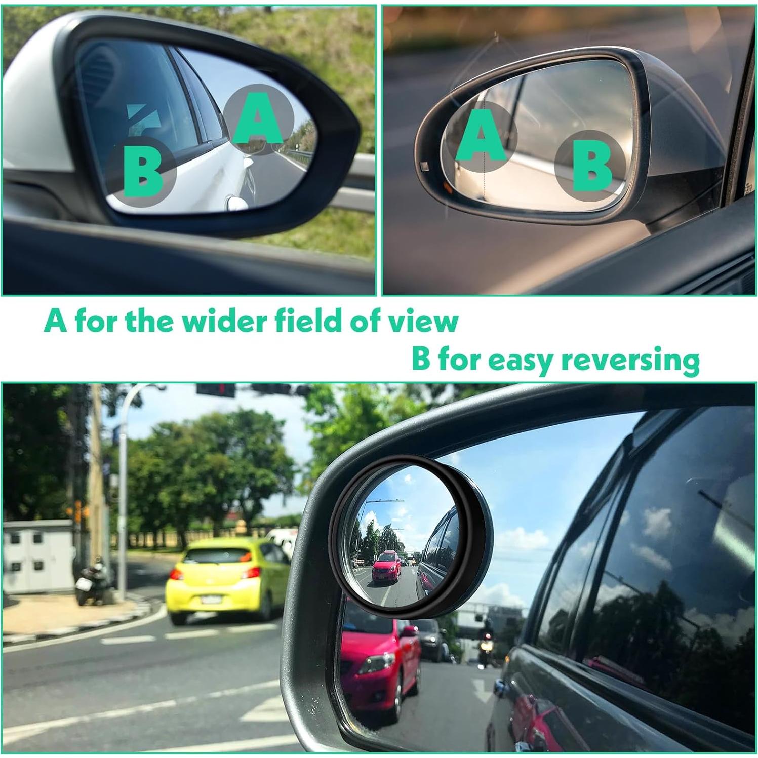 Espejos de Punto Ciego Nogeqi 2.2" Ajustables 360° - 8 Pcs