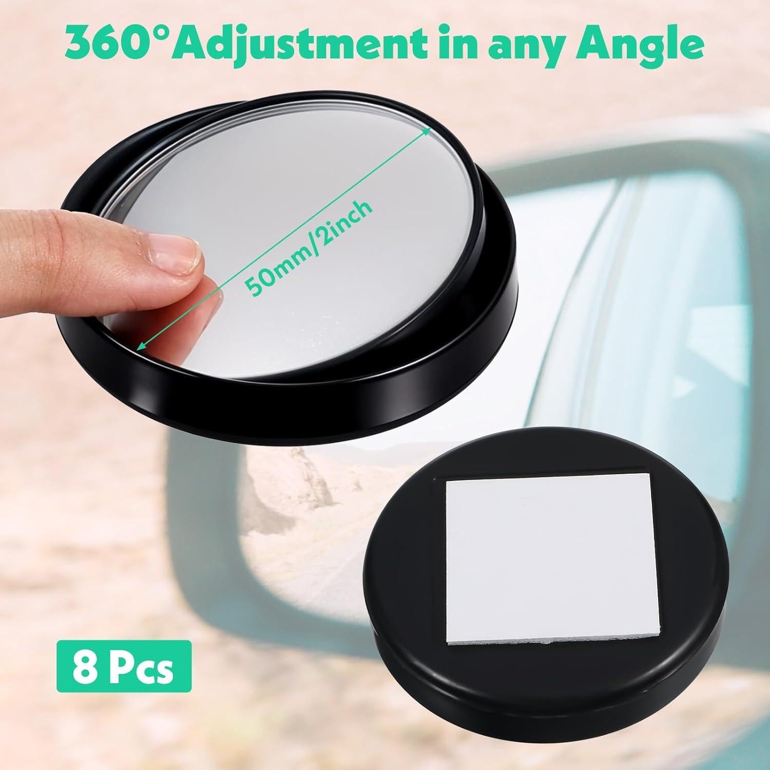Espejos de Punto Ciego Nogeqi 2.2" Ajustables 360° - 8 Pcs