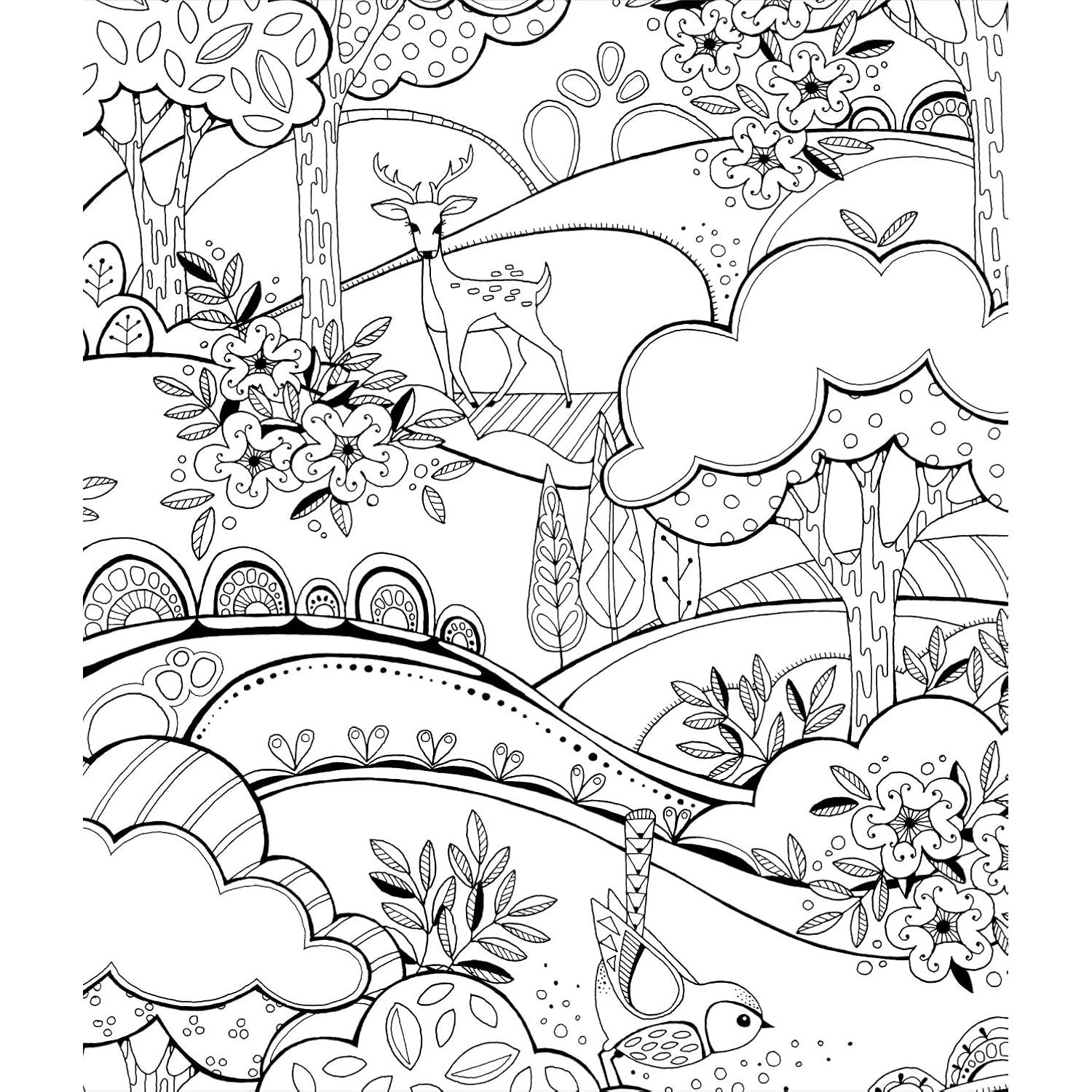 Color & Frame - In the Forest (Adult Coloring Book)