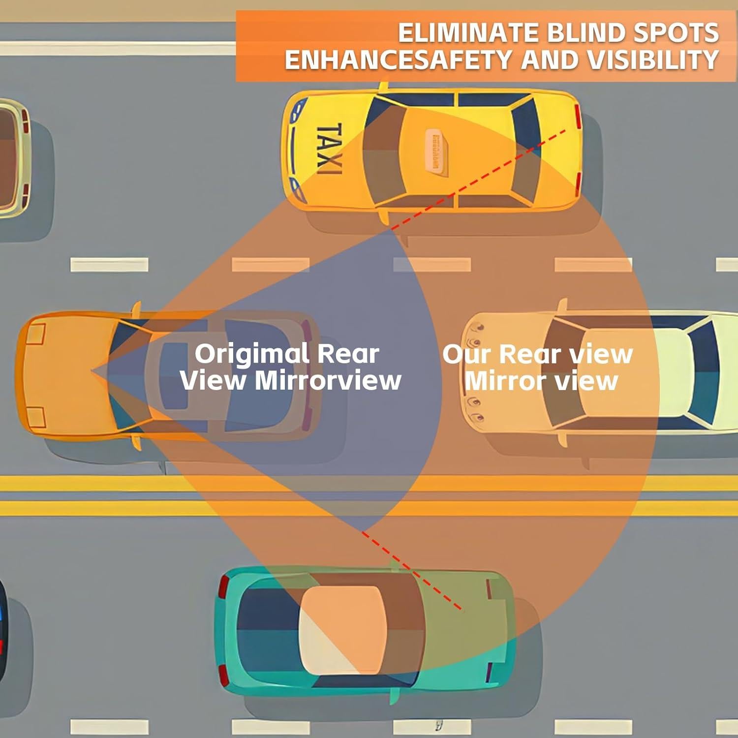 Espejo Retrovisor Panorámico NINGFIST 30 cm Antideslumbrante
