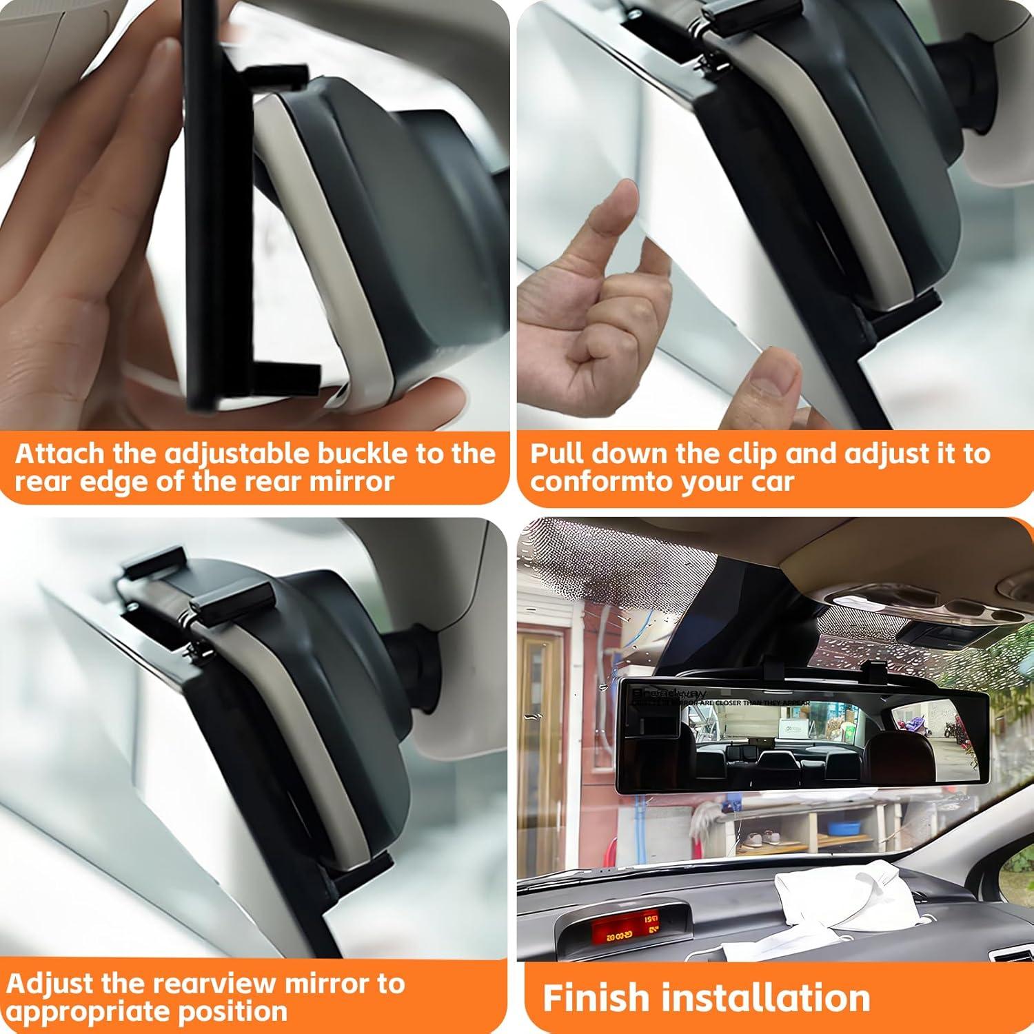 Espejo Retrovisor Panorámico NINGFIST 30 cm Antideslumbrante