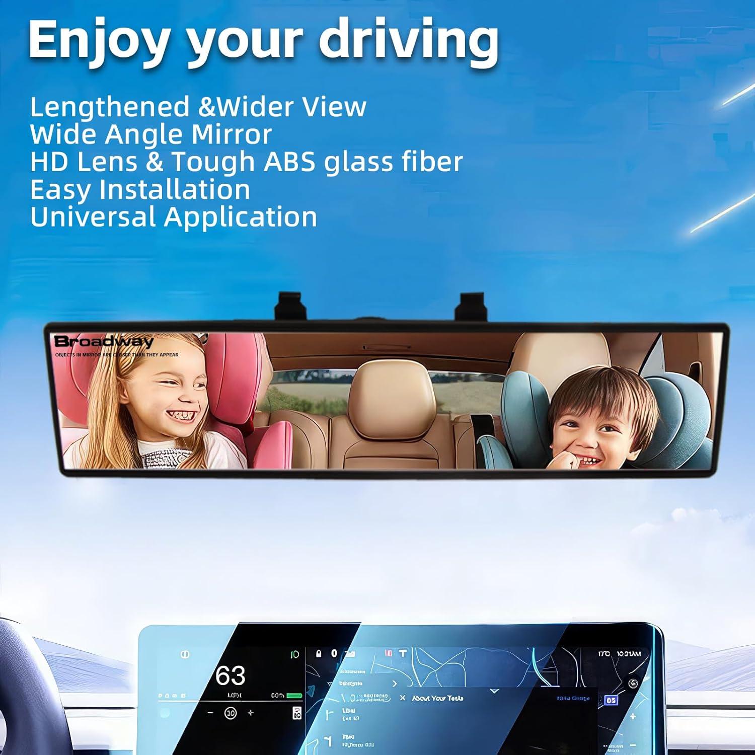 Espejo Retrovisor Panorámico NINGFIST 30 cm Antideslumbrante