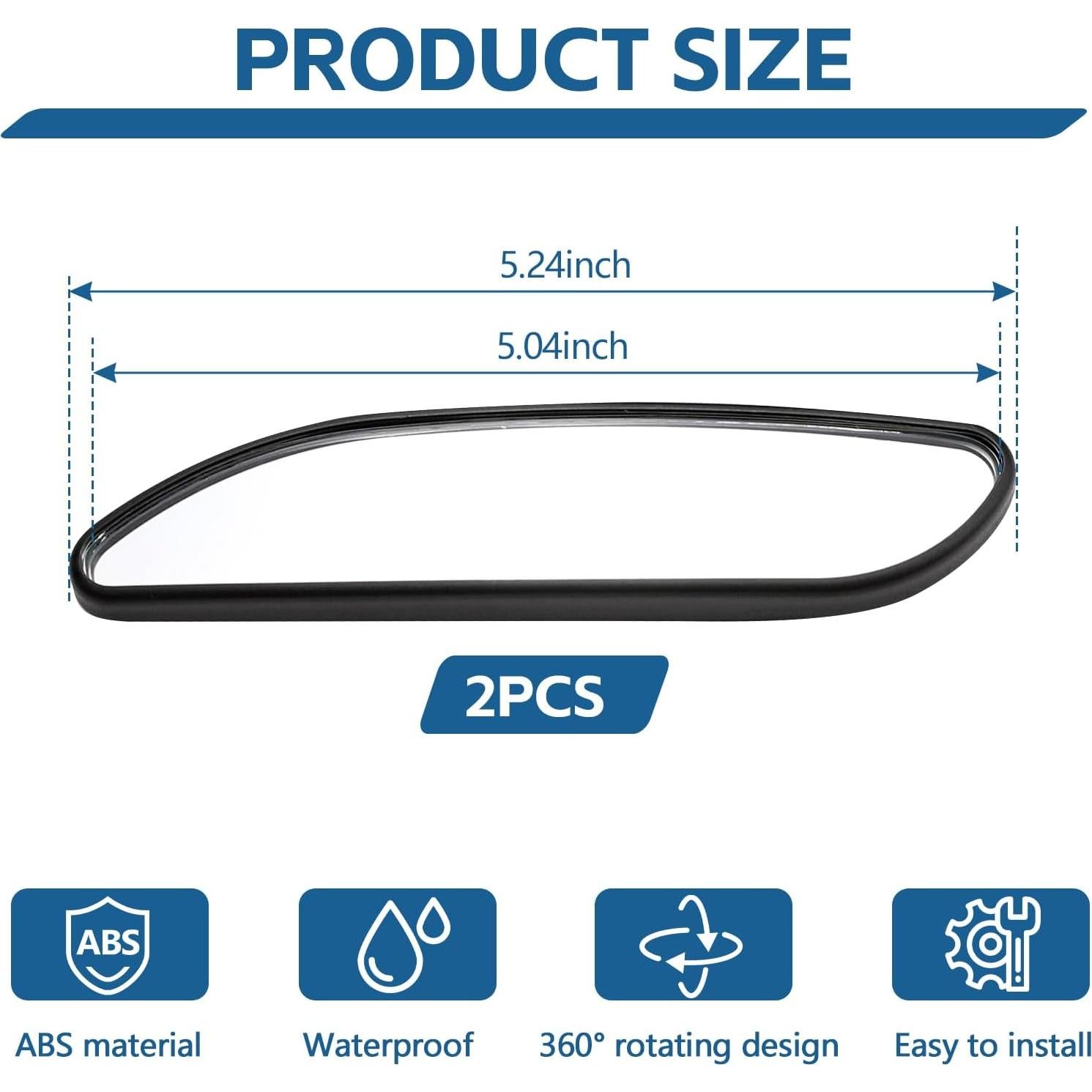 Espejos de Punto Ciego Wuyaoyao 2PCS Ajustables HD 360°