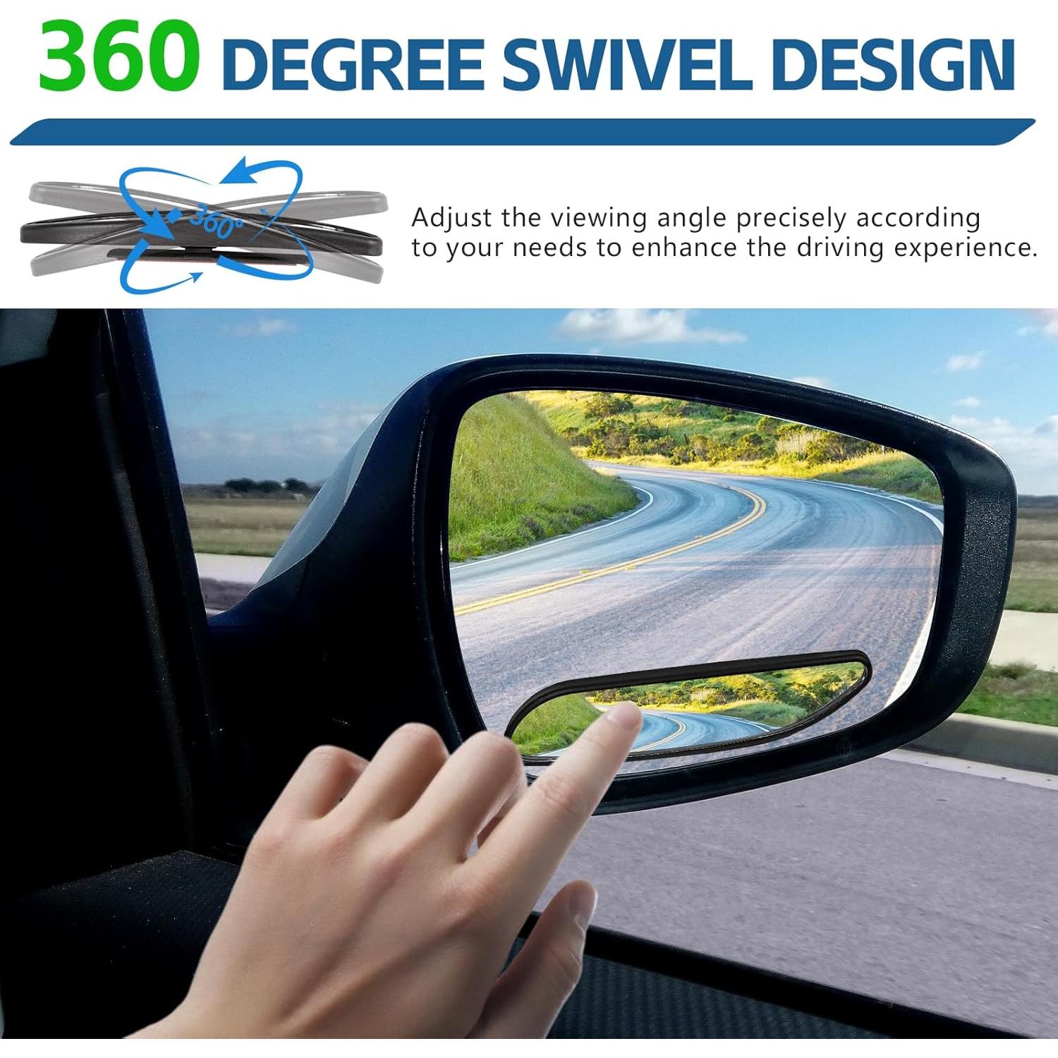 Espejos de Punto Ciego Wuyaoyao 2PCS Ajustables HD 360°