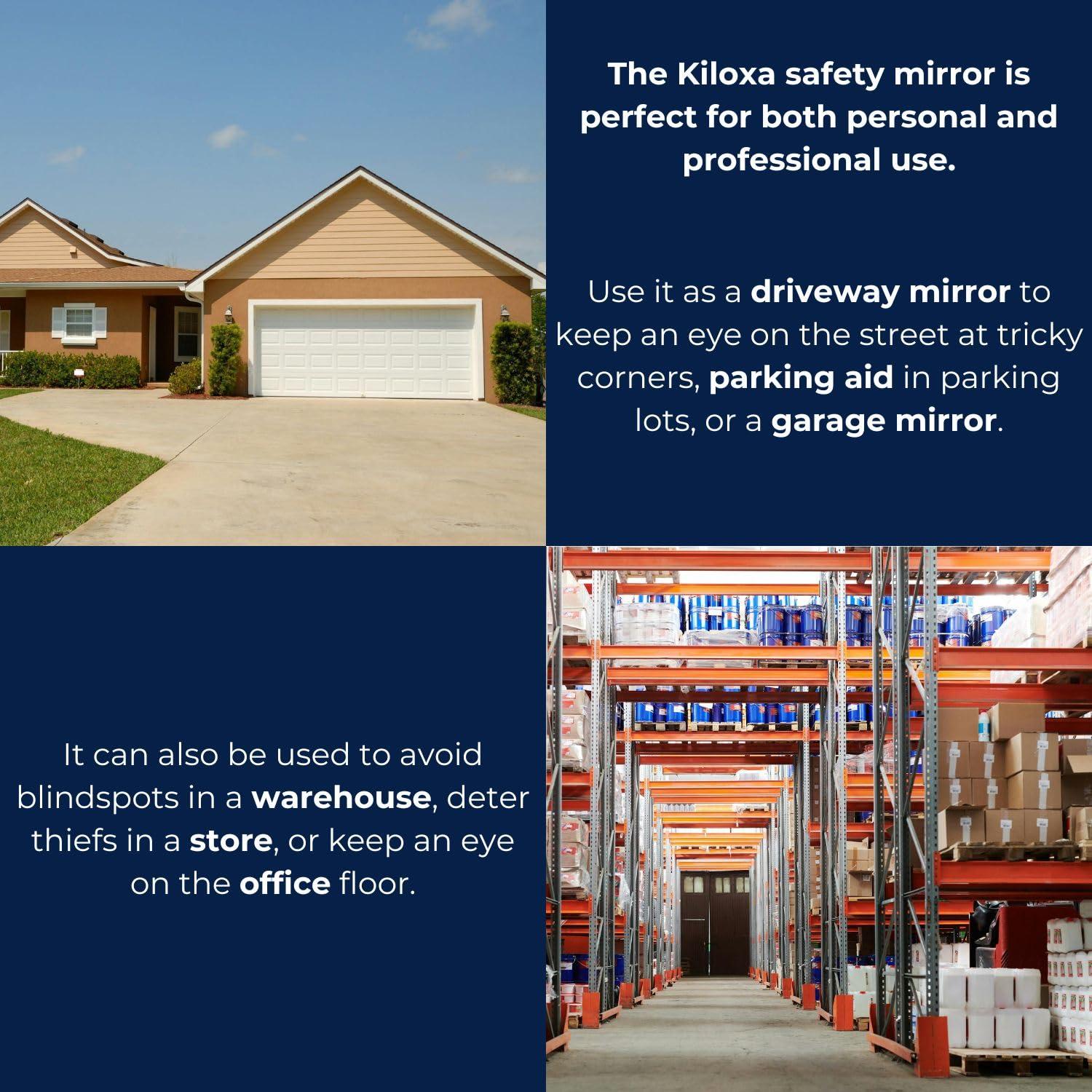 Espejo Convexo de Seguridad Kiloxa 30.48 cm Ajustable