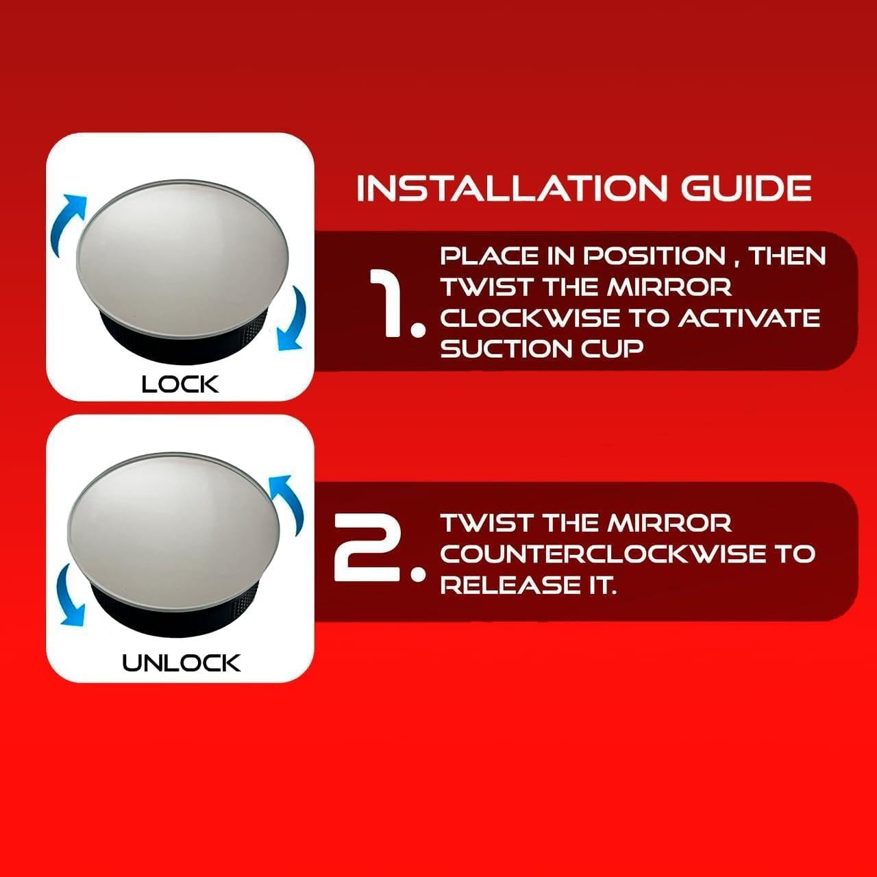 Espejo Retrovisor Convexo Utopicar VENTOM - Punto Ciego (Paquete de 2)