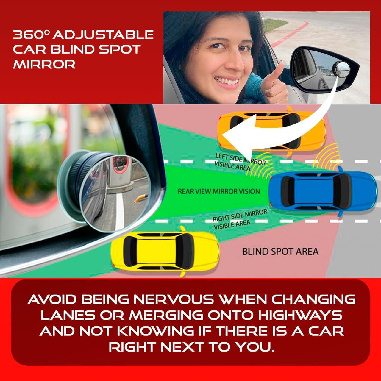 Espejo Retrovisor Convexo Utopicar VENTOM - Punto Ciego (Paquete de 2)