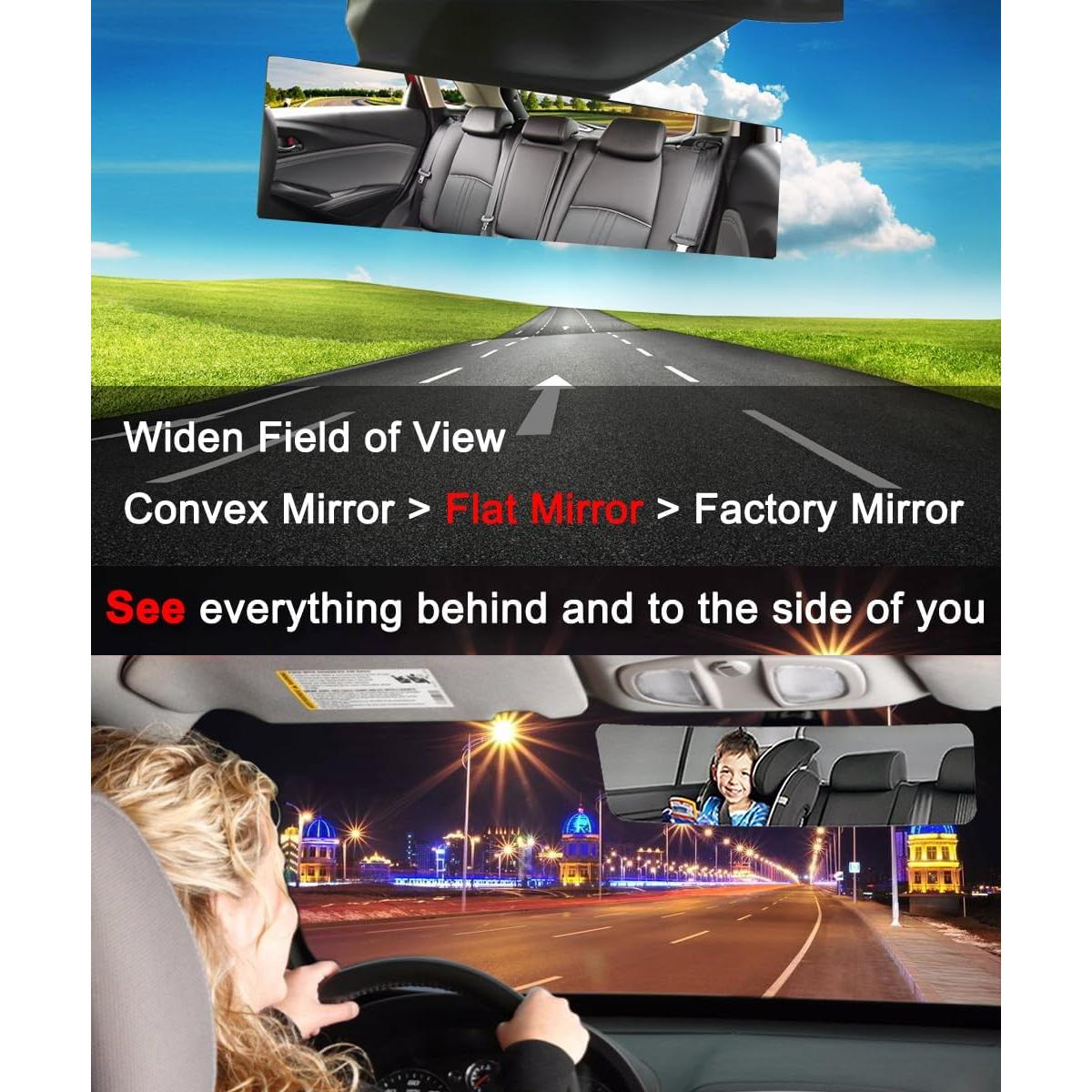 Espejo Retrovisor Panorámico Sin Marco SkycropHD 30 cm Blanco