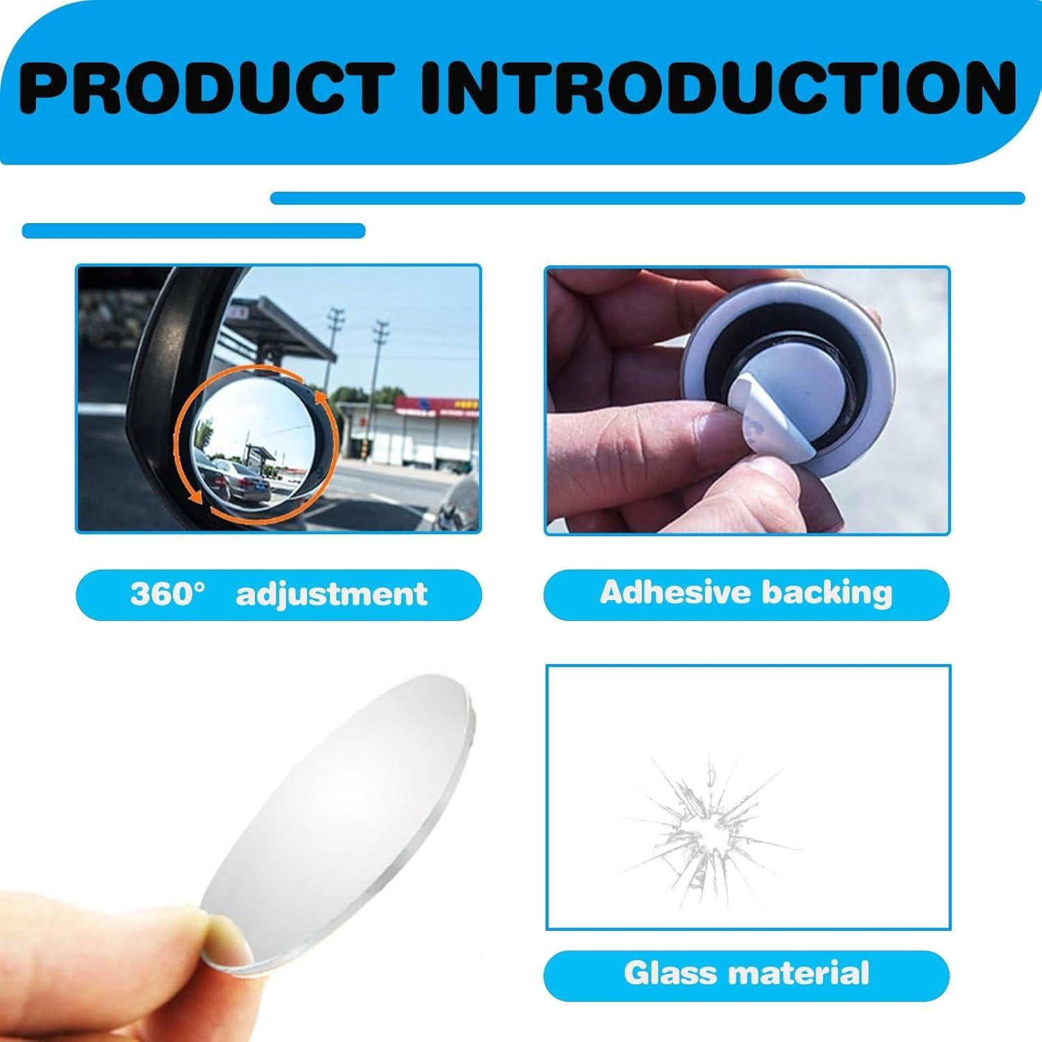 Espejo de Punto Ciego Convexo Damwot Redondo 2 Piezas