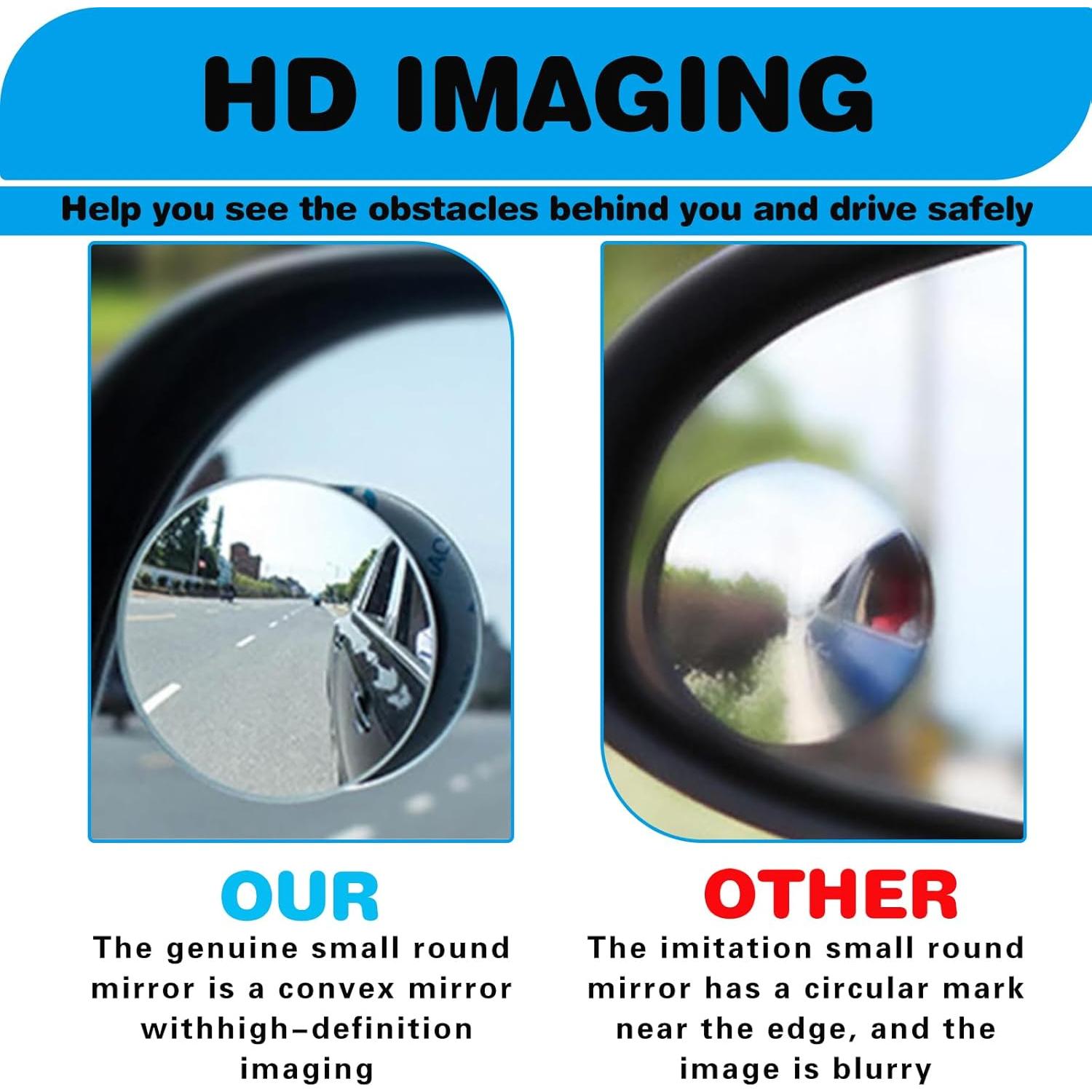 Espejo de Punto Ciego Convexo Damwot Redondo 2 Piezas